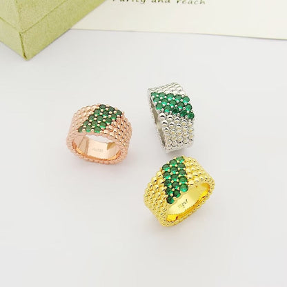 [Mysitc ]  PERLEE DIAMOND RING ,5-ROW DIAMOND-SET DESIGN