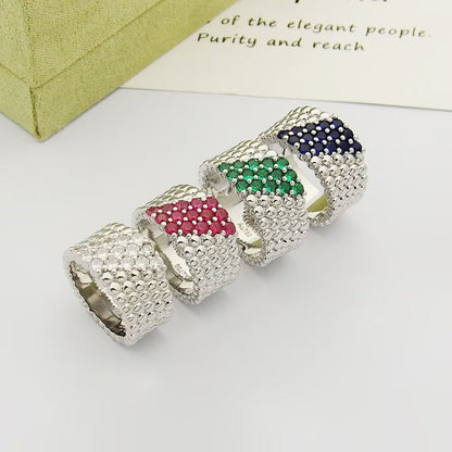 [Mysitc ]  PERLEE DIAMOND RING ,5-ROW DIAMOND-SET DESIGN