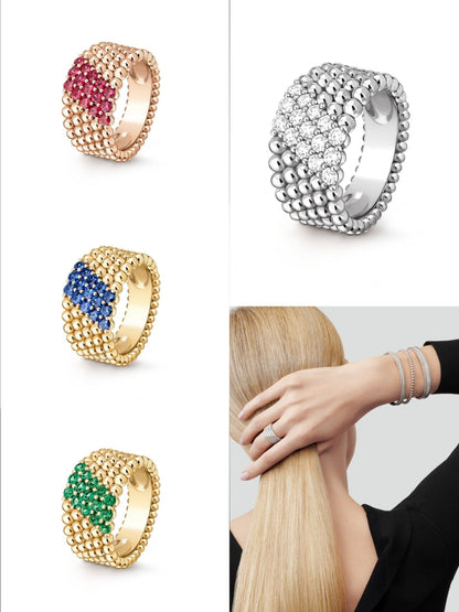 [Mysitc ]  PERLEE DIAMOND RING ,5-ROW DIAMOND-SET DESIGN