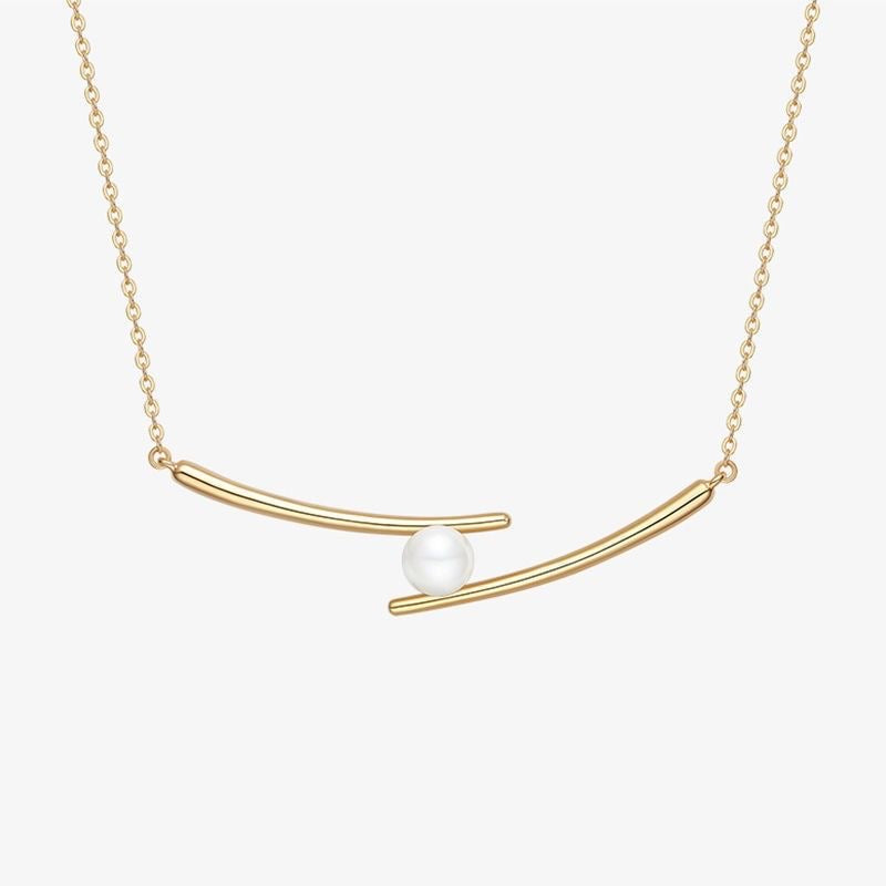 Minimalist Imitation Pearl Chopstick Clavicle Necklace for Women, Trendy Niche Design