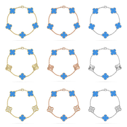 [Mystic] CLOVER 5 MOTIF BLUE AGATE BRACELET COLLECTION