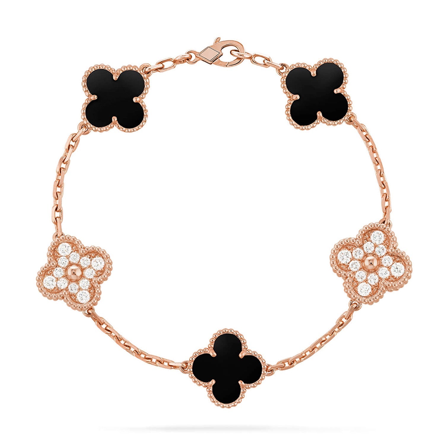 [Demi jewelry] CLOVER 5 MOTIF ONYXS BRACELET COLLECTION-new