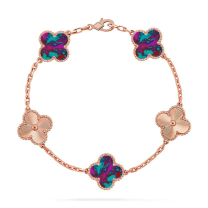 [Mystic]CLOVER 5 MOTIF COLOR GEMSTONES BRACELET COLLECTION