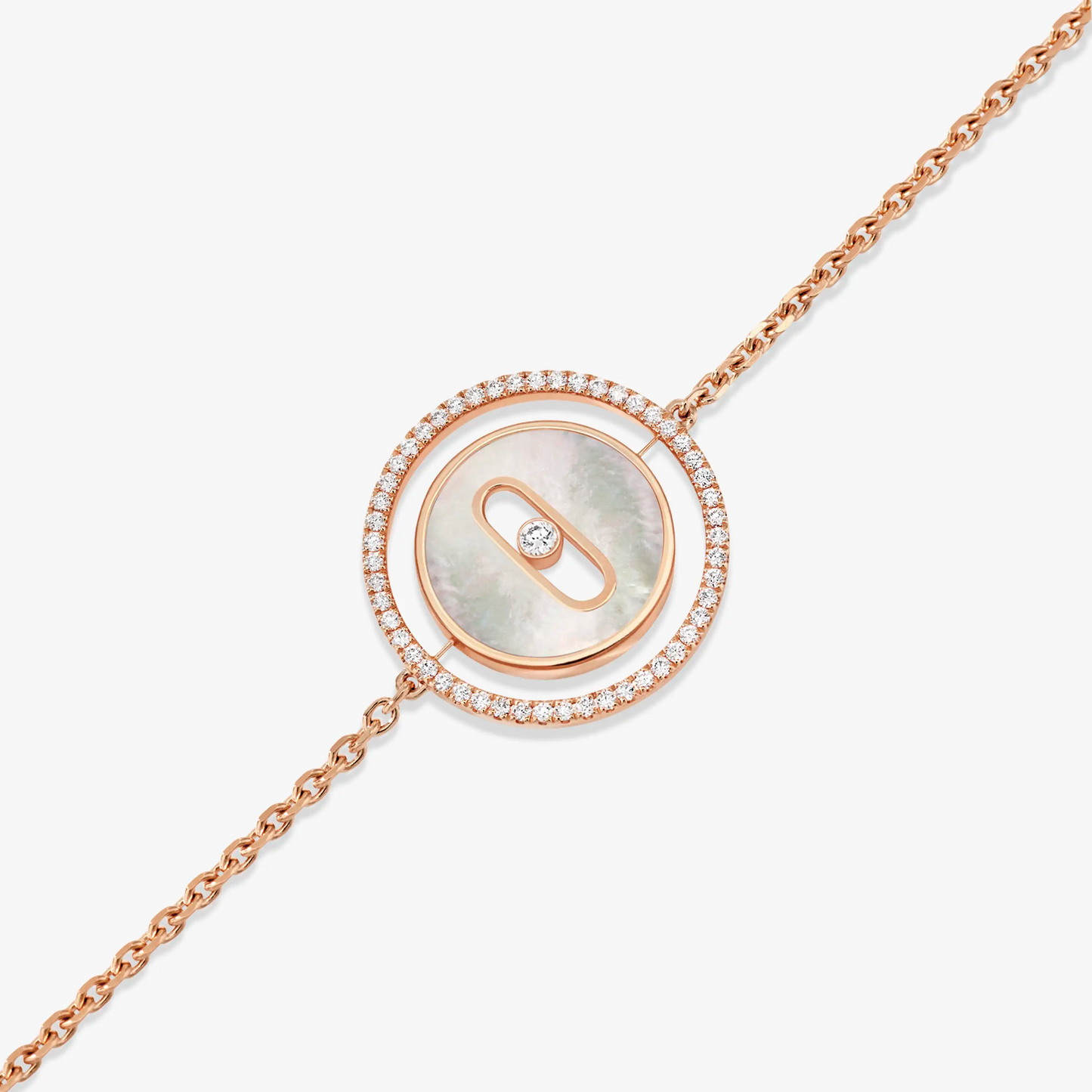 [Mystic ]Mystic MOVE WHITE MOTHER OF PEARL PINK GOLD DIAMOND BRACELET