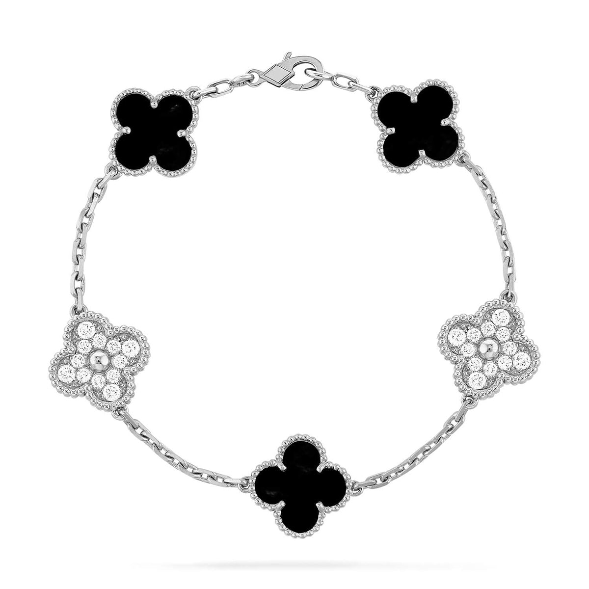 [Demi jewelry] CLOVER 5 MOTIF ONYXS BRACELET COLLECTION-new