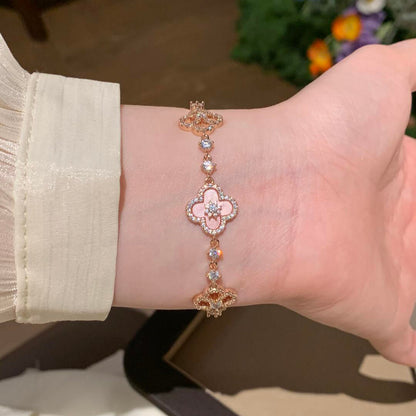 Mysitc CLOVER 5 MOTIF PINK BLUE RED WHITE BRACELET
