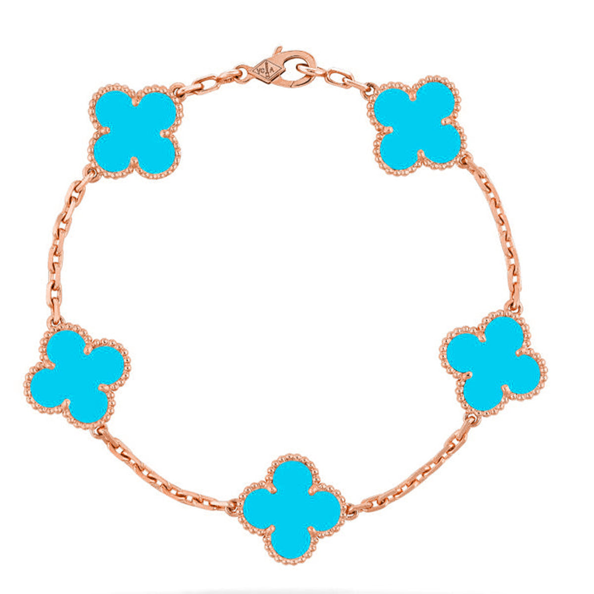 [Demi jewelry] CLOVER 5 MOTIF TURQUOISE BRACELET COLLECTION-new