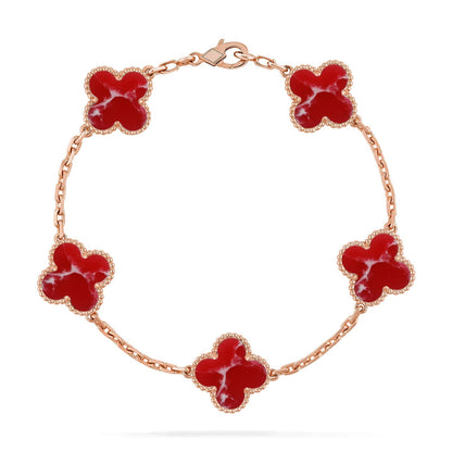 [Mystic]CLOVER 5 MOTIF RED PATTERN BRACELET COLLECTION