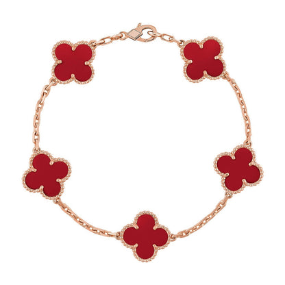 [Mystic] CLOVER 5 MOTIF RED CORNELIAN BRACELET COLLECTION