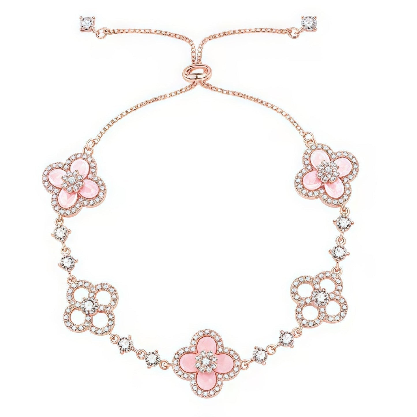 Mysitc CLOVER 5 MOTIF PINK BLUE RED WHITE BRACELET