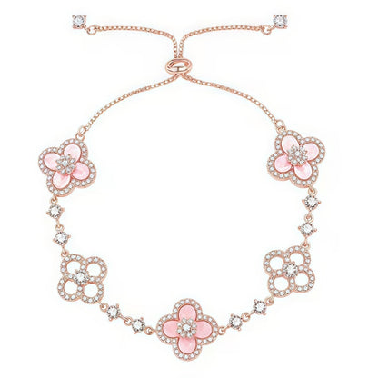 Mysitc CLOVER 5 MOTIF PINK BLUE RED WHITE BRACELET