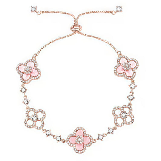Mysitc CLOVER 5 MOTIF PINK BLUE RED WHITE BRACELET