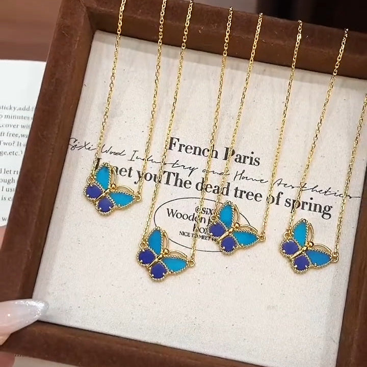 [Mysitc ] 2026 BUTTERFLY BLUE   NECKLACE