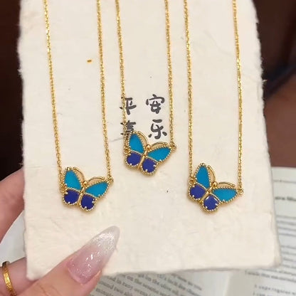 [Mysitc ] 2026 BUTTERFLY BLUE   NECKLACE