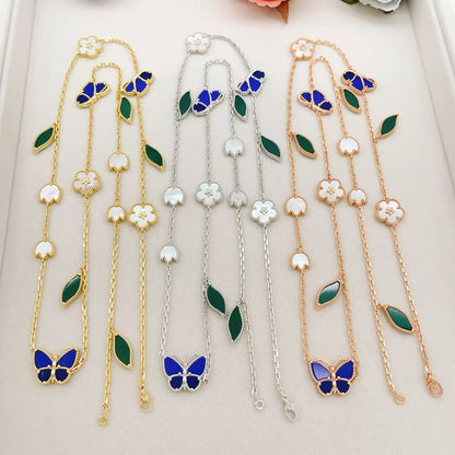 [Mysitc ] 26 NEW CLOVER 15 MOTIFS LUCKY NECKLACE