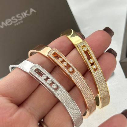 [Mystic ]Move Noa Rose Gold Pavé Diamond Bangle Bracelet