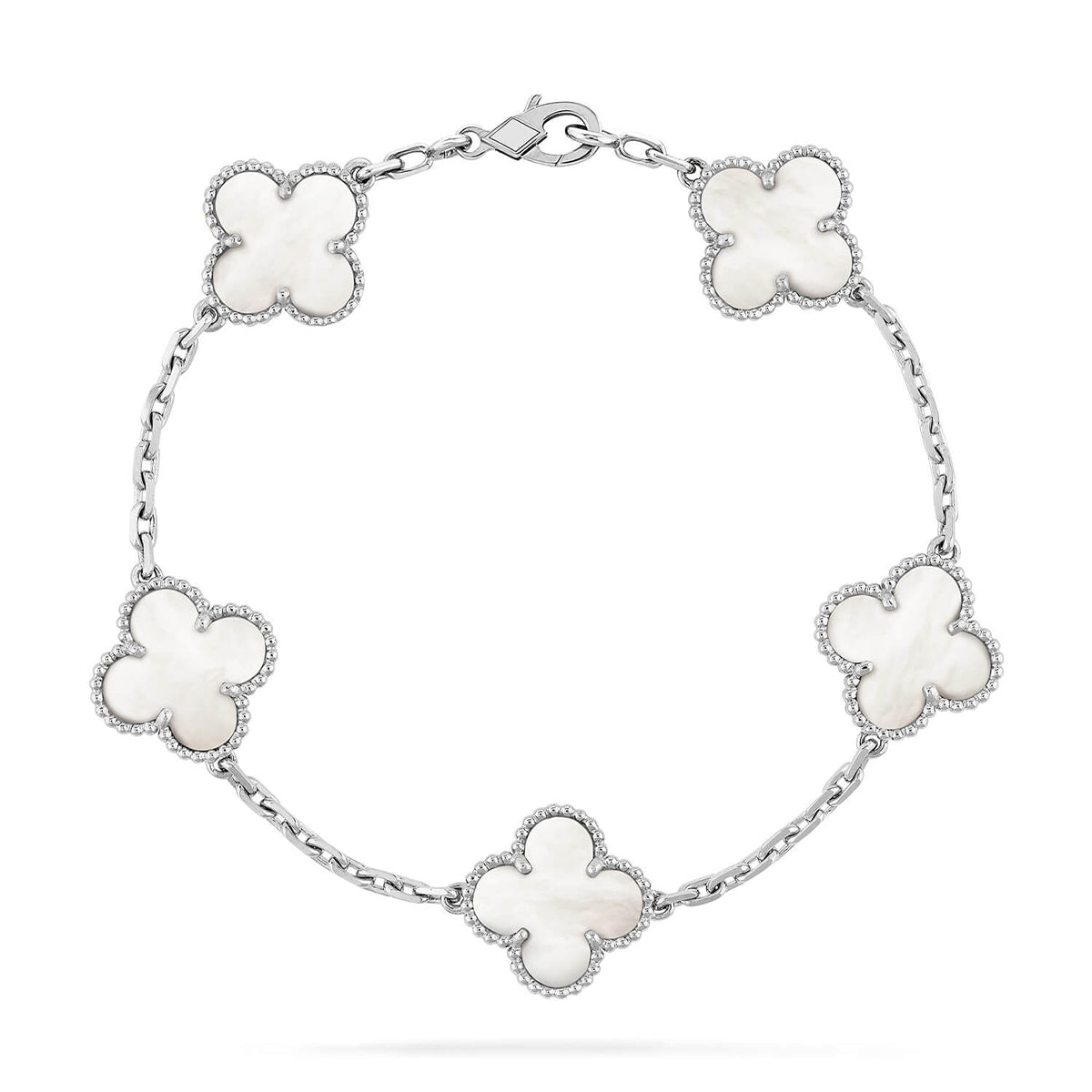 [Mystic]CLOVER WHITE PEARL MOP 5 MOTIF BRACELET COLLECTION