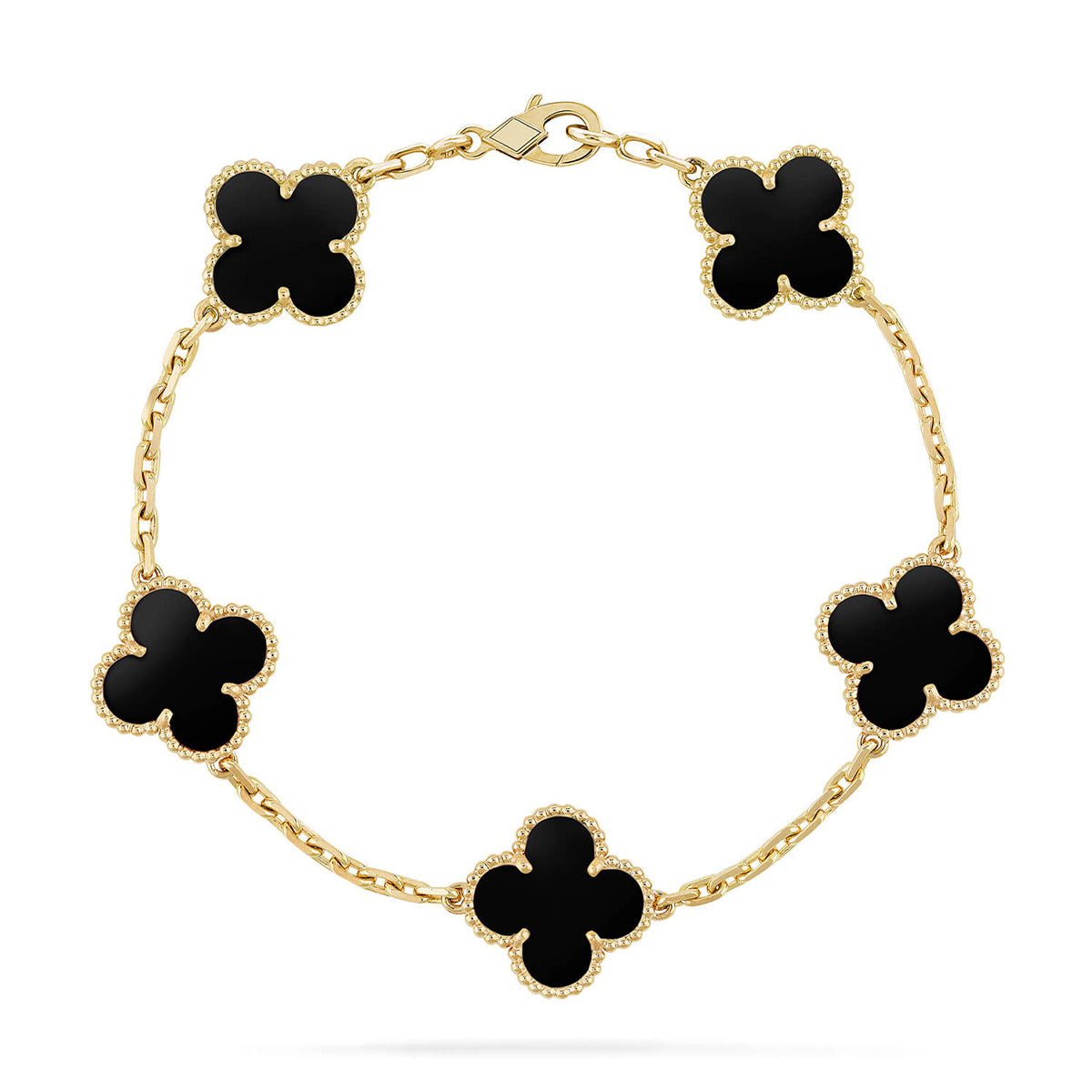 [Demi jewelry] CLOVER 5 MOTIF ONYXS BRACELET COLLECTION-new