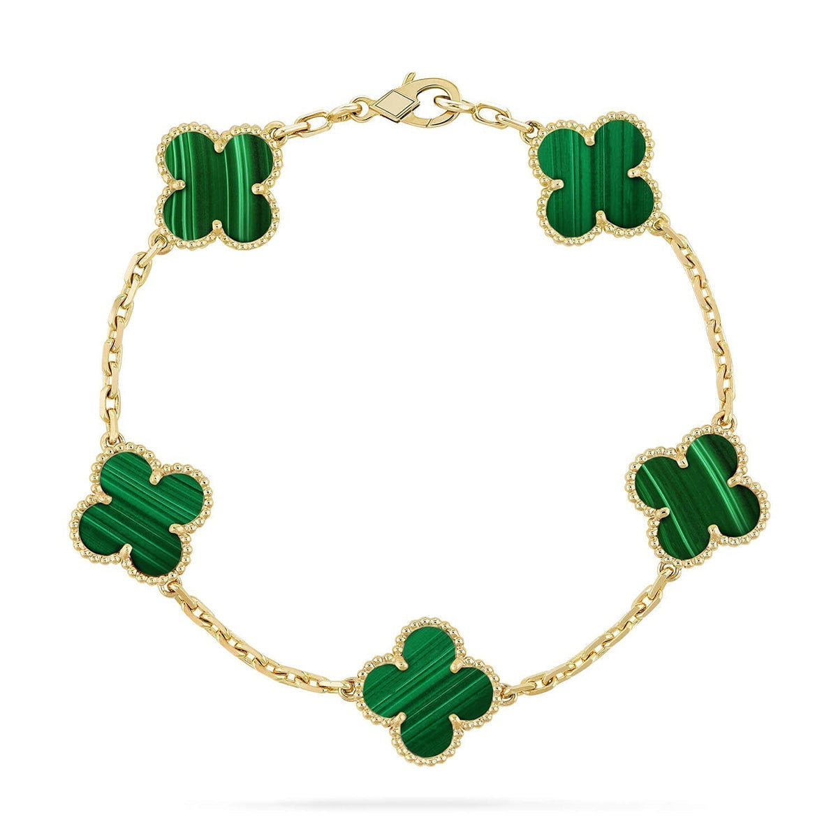[Mystic] CLOVER 5 MOTIF MALACHITE BRACELET COLLECTION