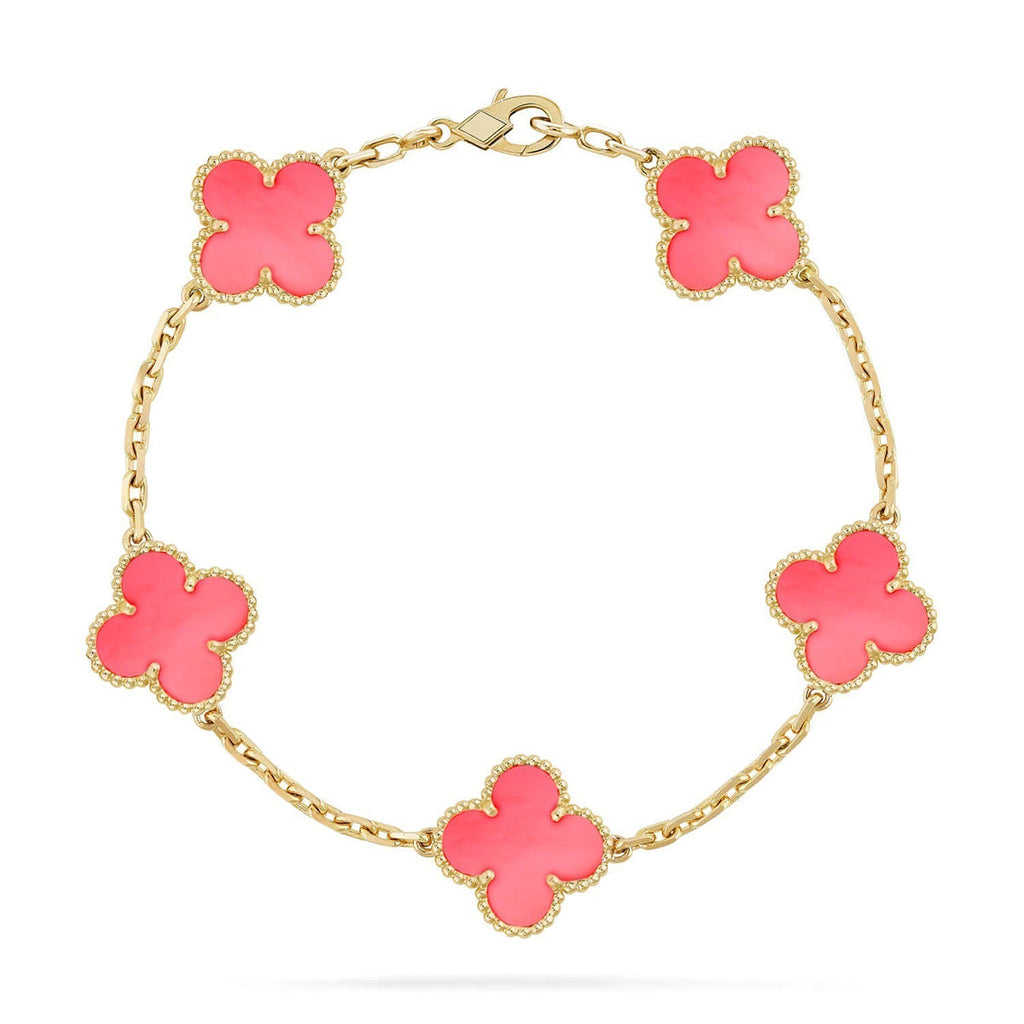 [Demi jewelry] CLOVER 5 MOTIFS  PINK MOP BRACELET COLLECTION-new
