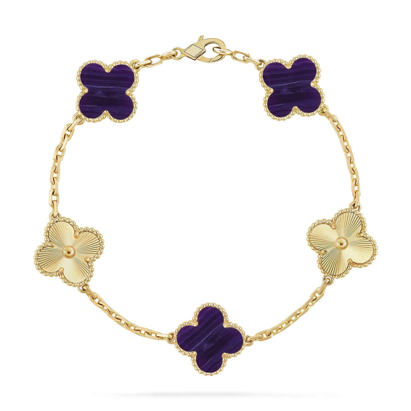 [Mystic]CLOVER 5 MOTIF PURPLE STRIPES BRACELET COLLECTION