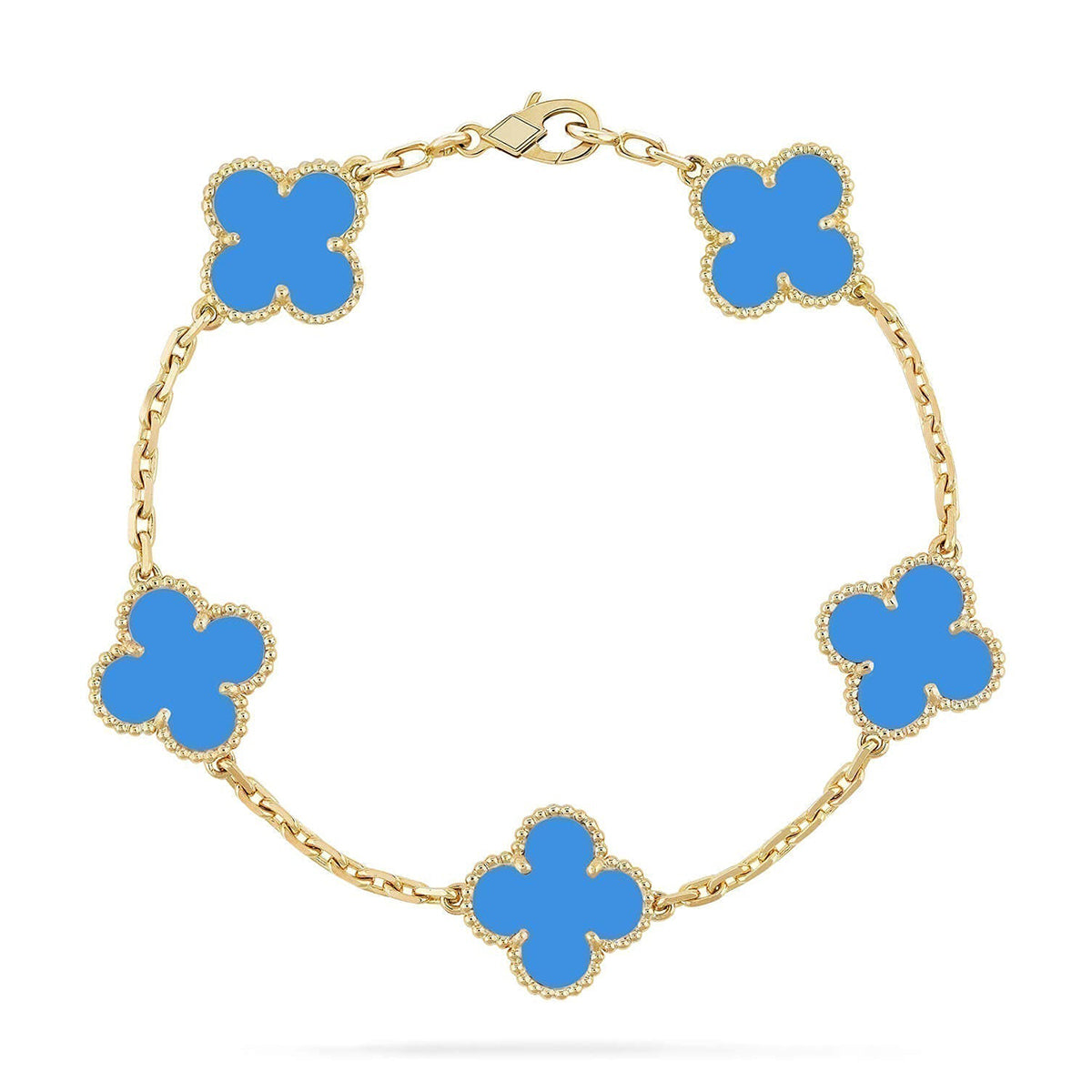 [Mystic] CLOVER 5 MOTIF BLUE AGATE BRACELET COLLECTION