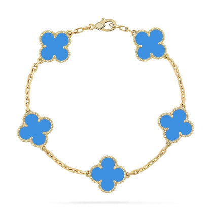 [Mystic] CLOVER 5 MOTIF BLUE AGATE BRACELET COLLECTION