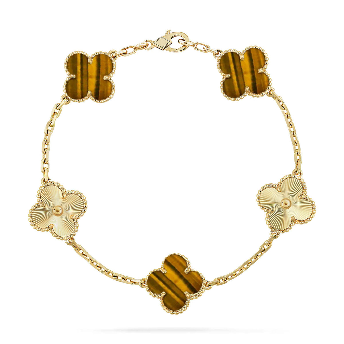 [Mystic] CLOVER 5 MOTIFS TIGER EYE BRACELET COLLECTION