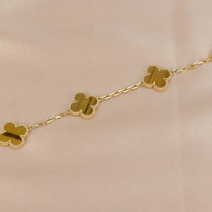 [Mystic] CLOVER 5 MOTIFS TIGER EYE BRACELET COLLECTION