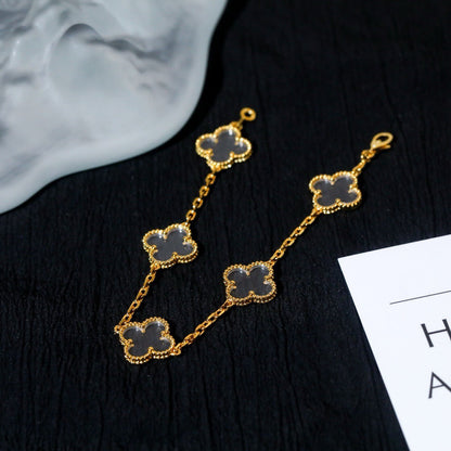 [Mystic]CLOVER 5 MOTIF ROCK CRYSTAL BRACELET