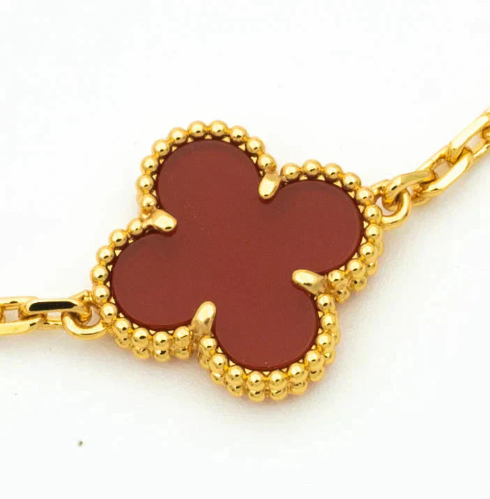 [Mystic] CLOVER 5 MOTIF RED CORNELIAN BRACELET COLLECTION