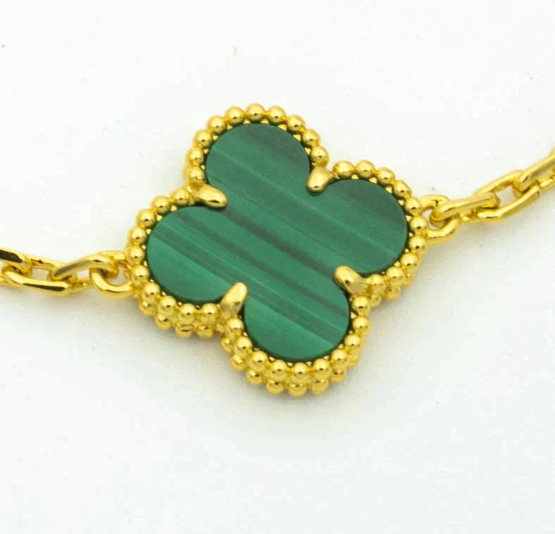 [Mysitc ]New  CLOVER 5 MOTIF MALACHITE BRACELET COLLECTION