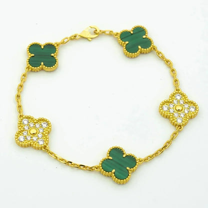 [Mysitc ]New  CLOVER 5 MOTIF MALACHITE BRACELET COLLECTION