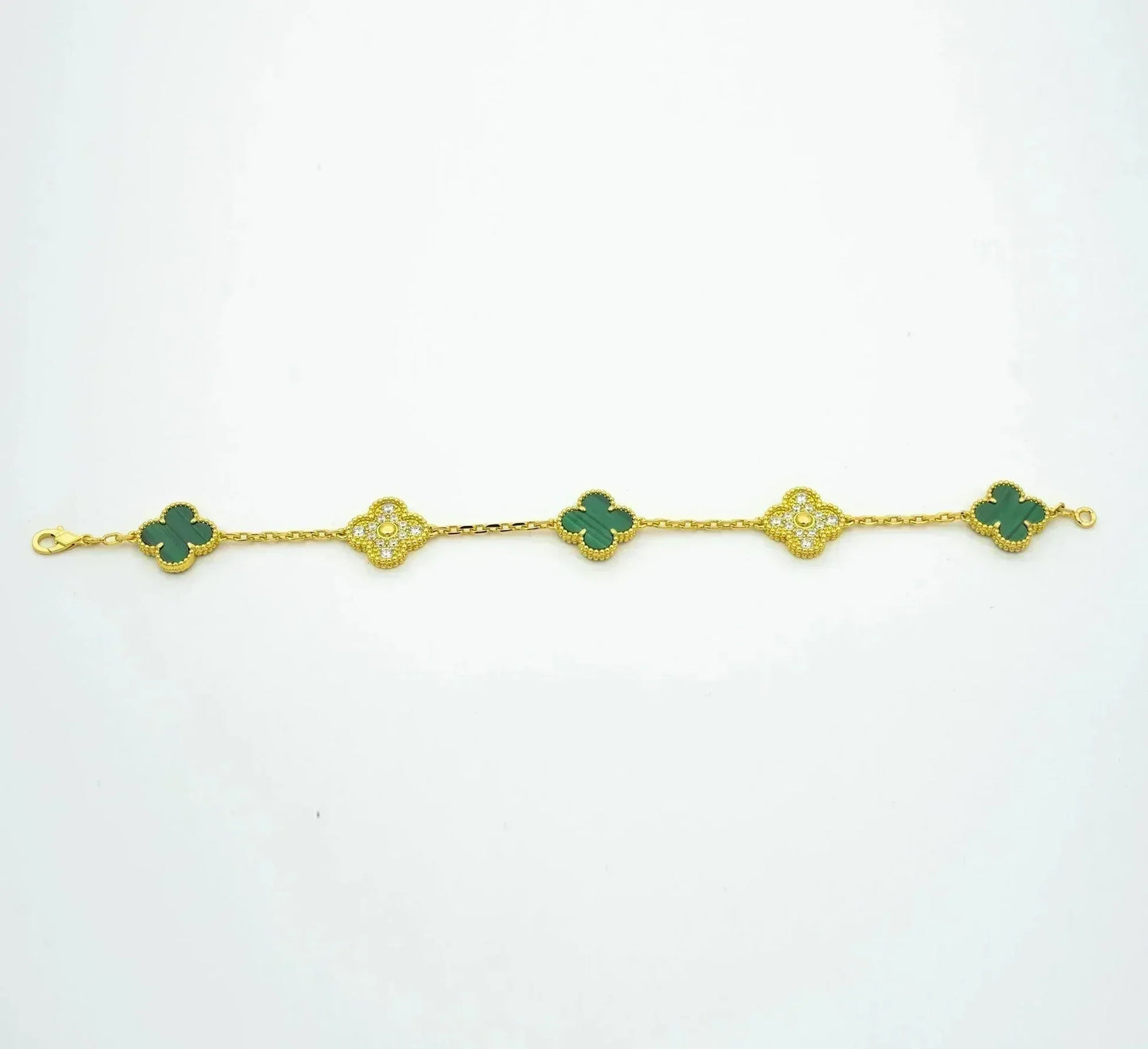 [Mysitc ]New  CLOVER 5 MOTIF MALACHITE BRACELET COLLECTION