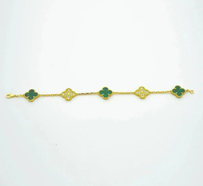 [Mysitc ]New  CLOVER 5 MOTIF MALACHITE BRACELET COLLECTION