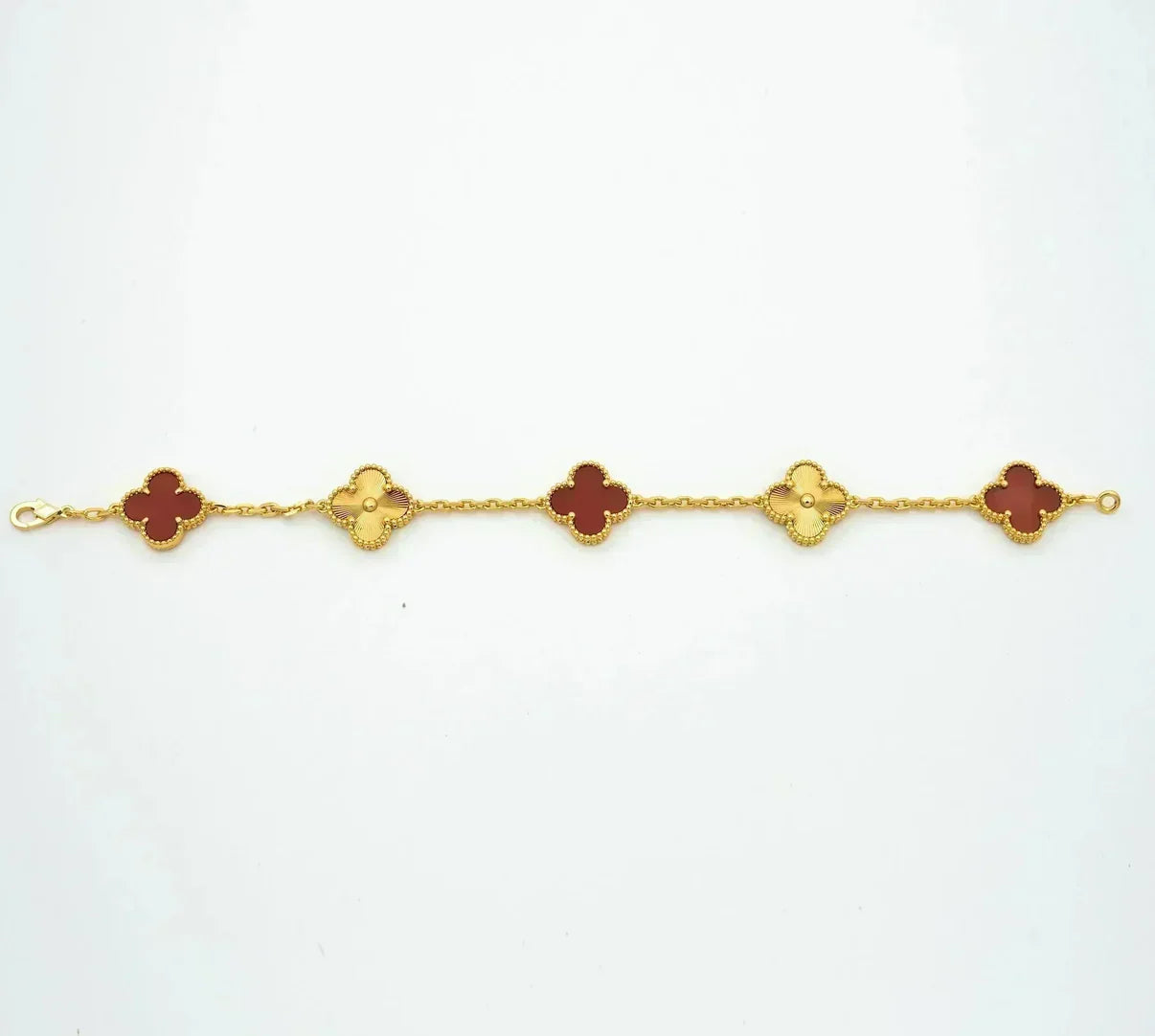 [Mystic] CLOVER 5 MOTIF RED CORNELIAN BRACELET COLLECTION