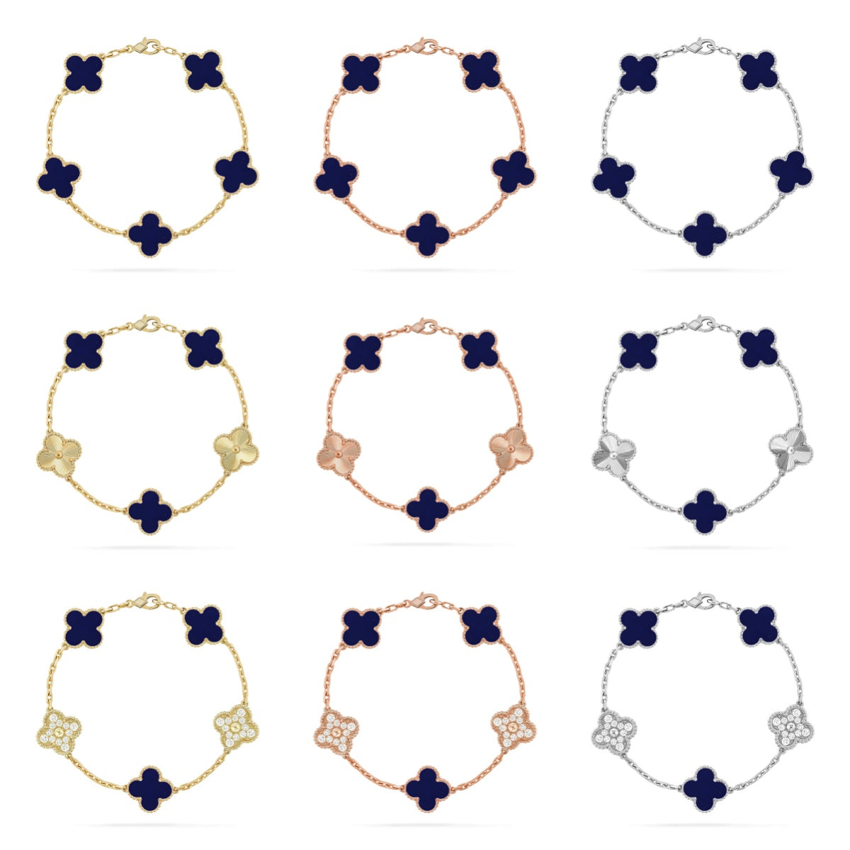 [Mysitc ]New CLOVER 5 MOTIF LAPIS LAZULI BRACELET COLLECTION