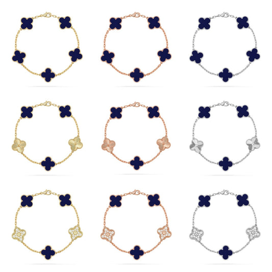 [Mysitc ]New CLOVER 5 MOTIF LAPIS LAZULI BRACELET COLLECTION