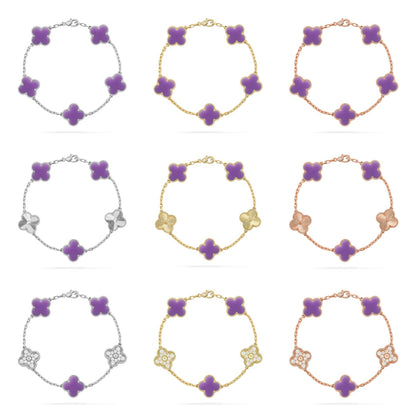 [Mysitc ]New CLOVER 5 MOTIF LIGHT PURPLE BRACELET COLLECTION