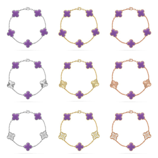 [Mysitc ]New CLOVER 5 MOTIF LIGHT PURPLE BRACELET COLLECTION