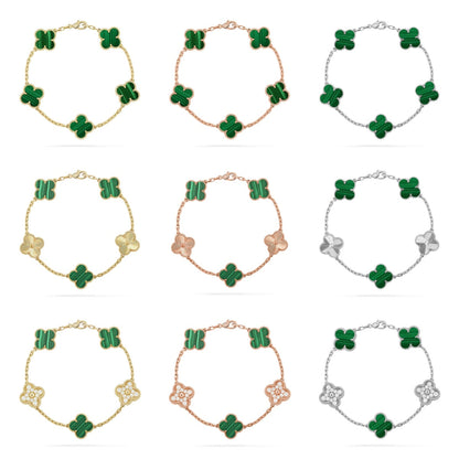 [Mysitc ]New  CLOVER 5 MOTIF MALACHITE BRACELET COLLECTION