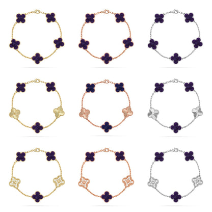 [Mysitc ]New CLOVER 5 MOTIF PURPLE STRIPES BRACELET COLLECTION