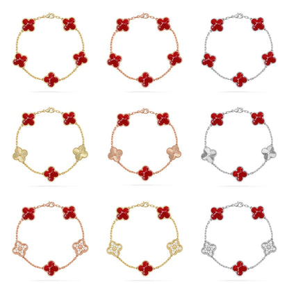 [Mysitc ]New CLOVER 5 MOTIF RED PATTERN BRACELET COLLECTION