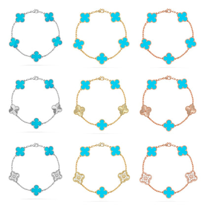 [Mysitc ]New  CLOVER 5 MOTIF TURQUOISE BRACELET COLLECTION