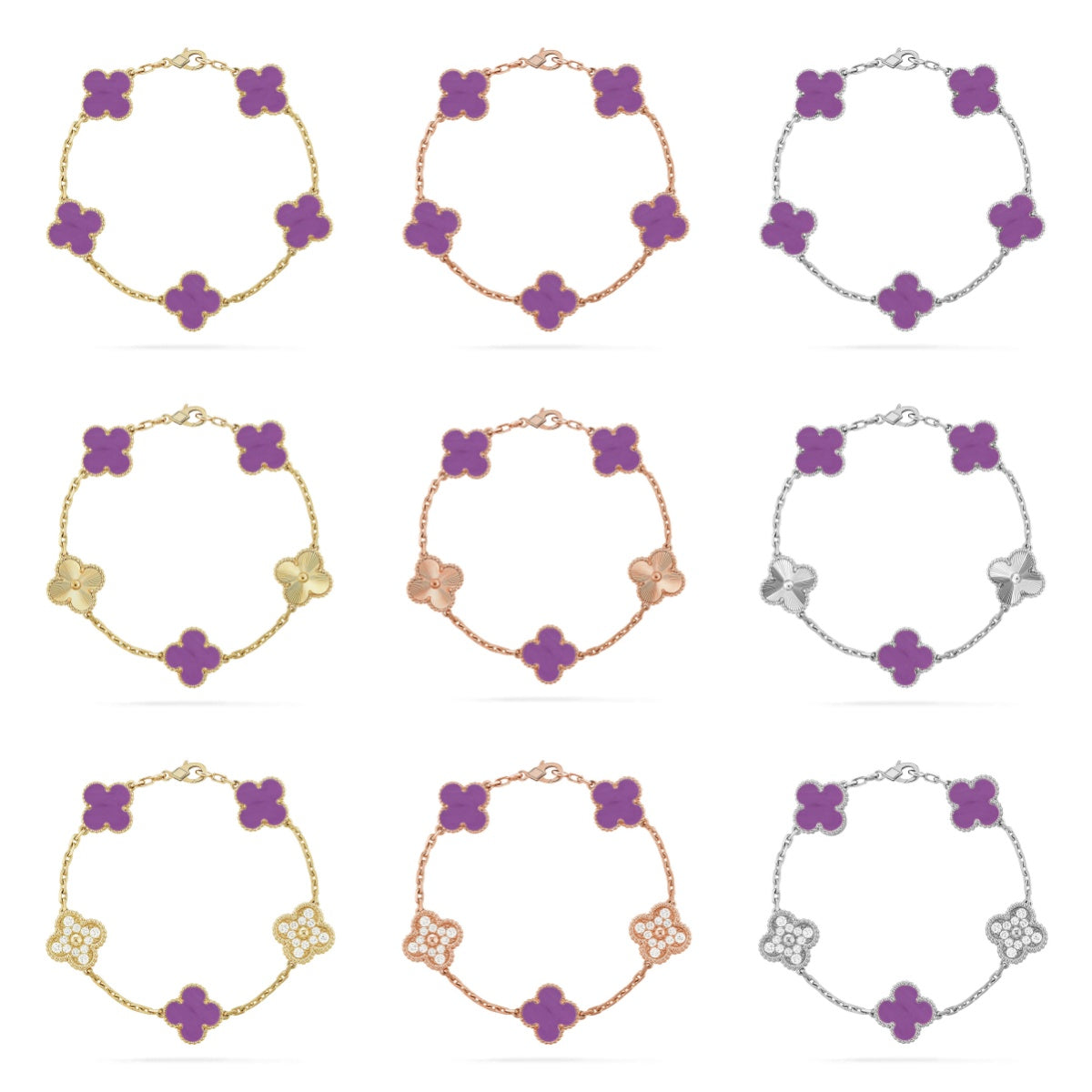 [Mysitc ]New  CLOVER 5 MOTIF VIOLET BRACELET COLLECTION