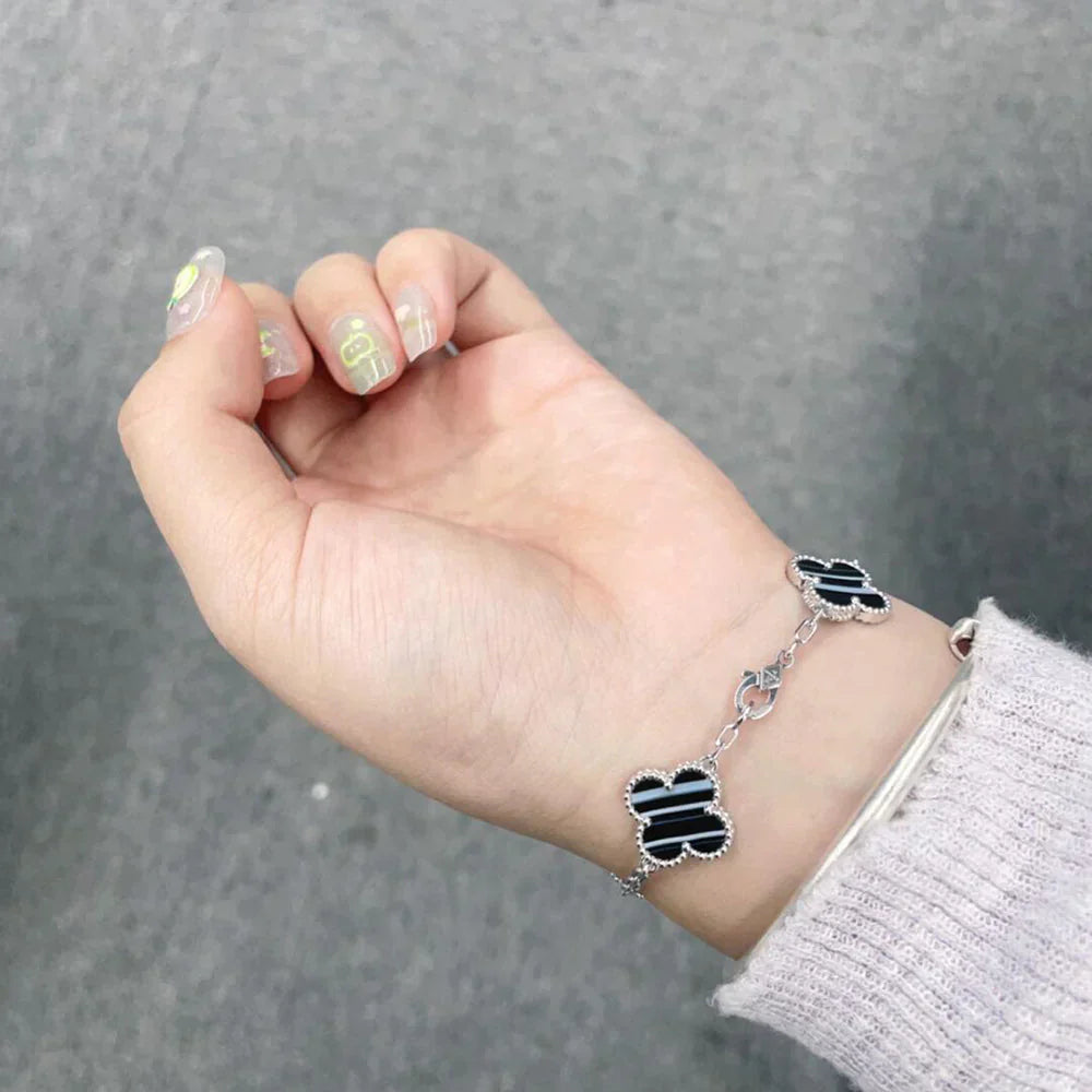 [Demi jewelry] CLOVER 5 MOTIF PULSAR STONE BRACELET COLLECTION-new