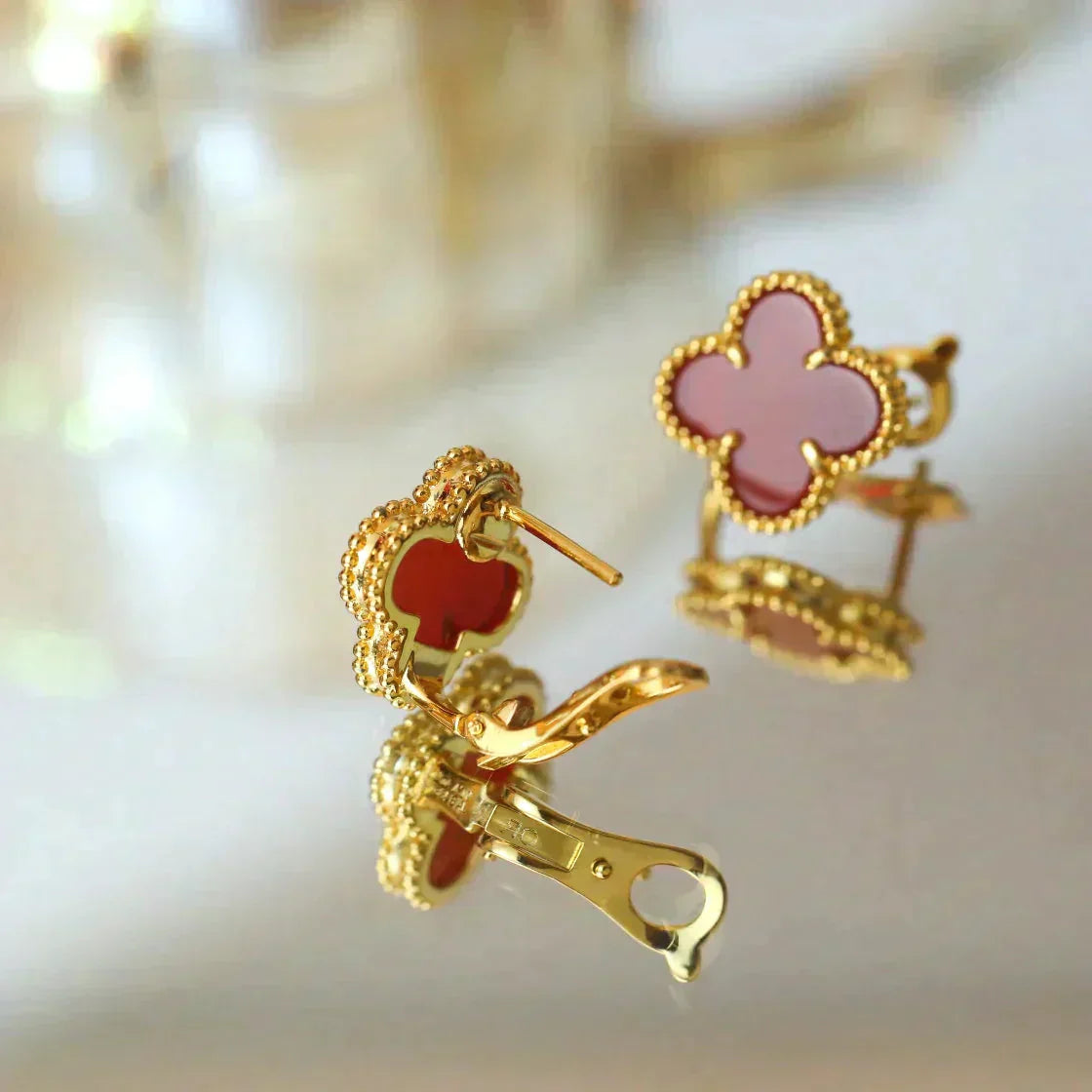 Mysitc CLOVER MEDIUM 1 MOTIFS CARNELIAN  EARRINGS