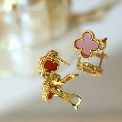 Mysitc CLOVER MEDIUM 1 MOTIFS CARNELIAN  EARRINGS
