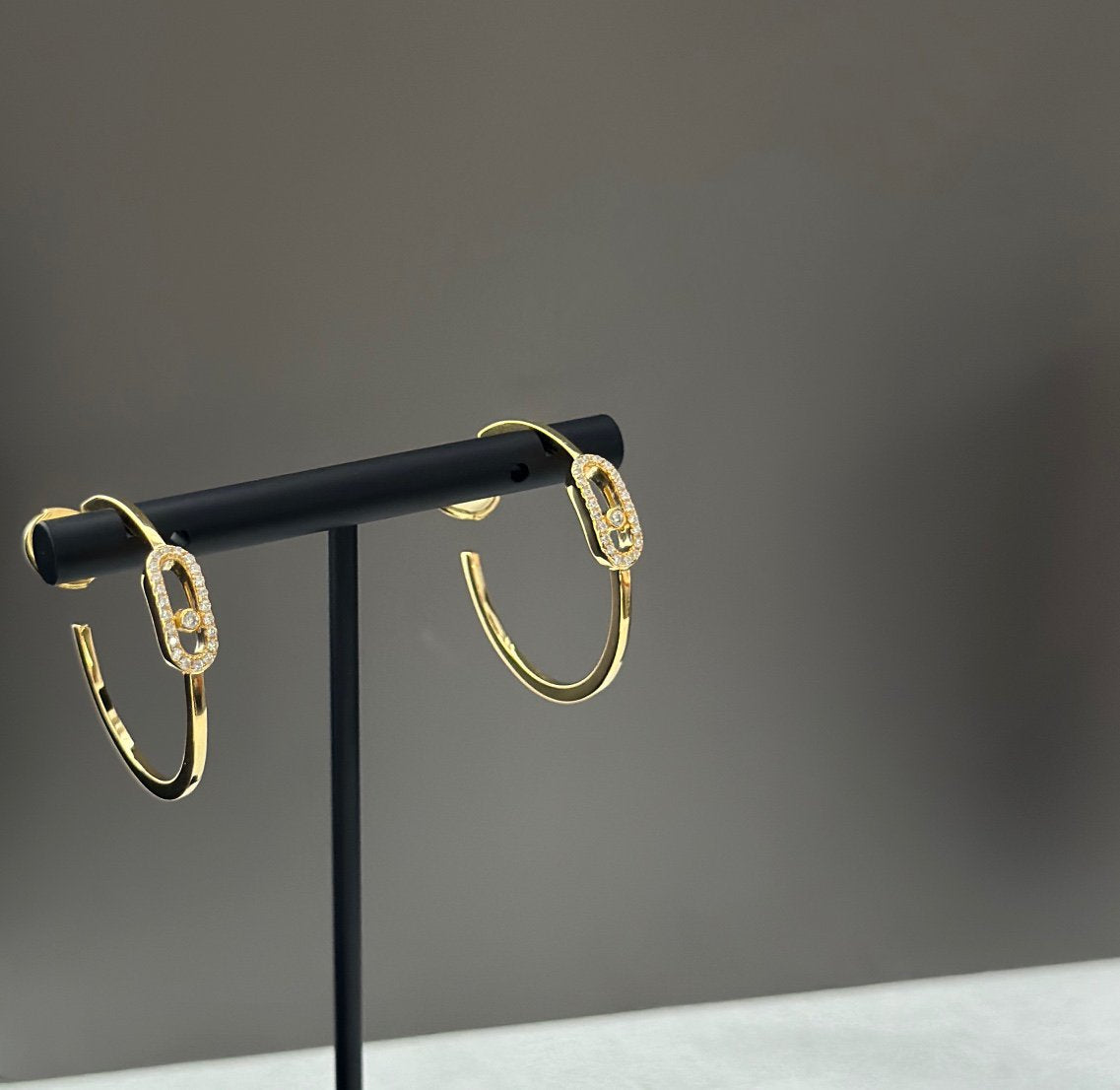 [Mystic ]CREOLES MOVE UNO PM DIAMOND EARRINGS