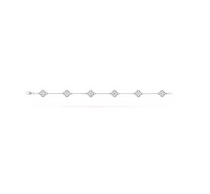[Mystic]CLOVER 6 MOTIF SILVER DIAMOND BRACELET